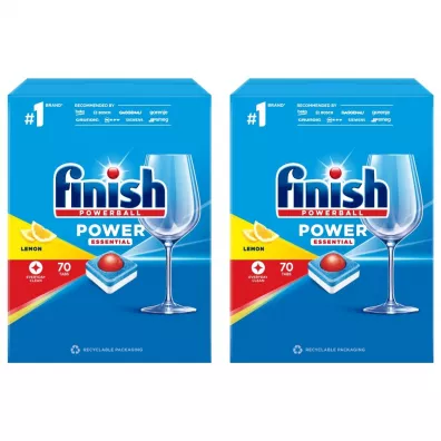 Finish Power Essential Tabletki do zmywarki Lemon zestaw 2 x 70 szt.