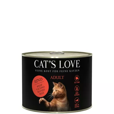 Cats Love Rind Pur - wołowina z olejem z krokosza i mniszkiem lekarskim 200 g