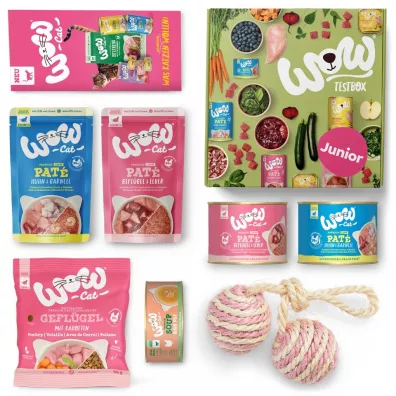 Wow Cat Box Junior - box testowy dla kociąt 70 g + 2 x 125 g + 2 x 200 g + 50 g