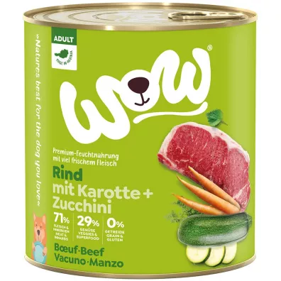 Wow Rind - wołowina z marchewką i cukinią 800 g