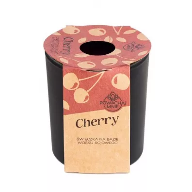 Świeczka sojowa Powąchaj mnie Cherry czarny 130 ml