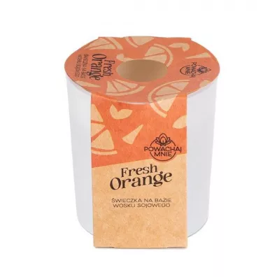 Świeczka sojowa Powąchaj mnie Fresh Orange biała
