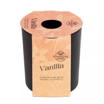 Świeczka sojowa Powąchaj mnie Vanilla czarna 130 ml