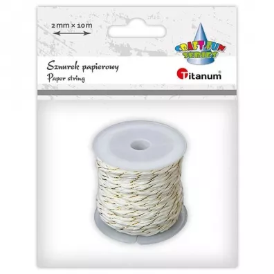 Sznurek papierowy biało-złoty