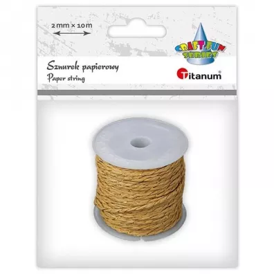 Sznurek papierowy brązowo-złoty