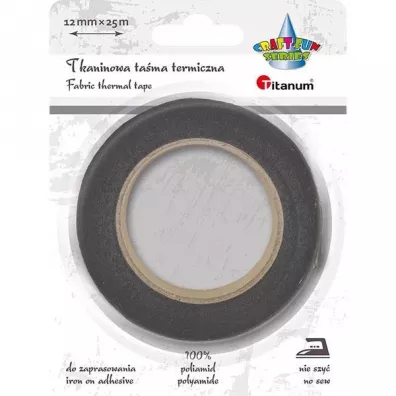 Titanum Taśma termiczna tkaninowa czarna 12mm x 25m