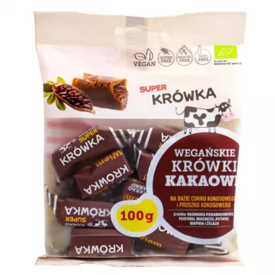 Super Krówka Krówki kakaowe bezmleczne bezglutenowe 100 g Bio