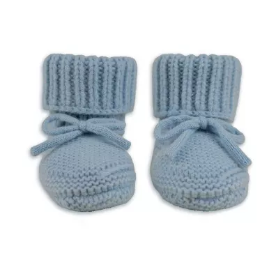 Lodger Buciki niechodki z wełny merino 100% niebieskie Blue Fogg 0-6 mies.