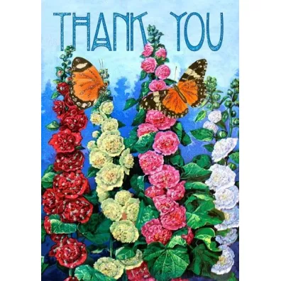 Karnet B6 brokat z kopertą Dziękuję Kwiaty