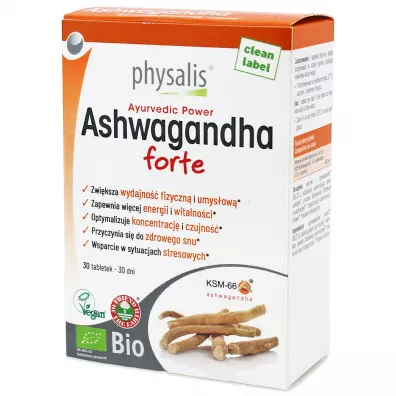 Physalis Ashwagandha forte Suplement diety 30 tab. Bio