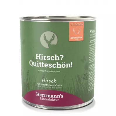 Herrmanns Manufaktur Selection Dog Hirsch - jeleń z pigwą 800 g