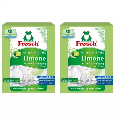 Frosch Tabletki do zmywarek All in One limonkowe zestaw 2 x 50 szt.