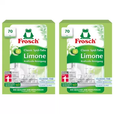 Frosch Tabletki do zmywarek Classic limonkowe zestaw 2 x 70 szt.