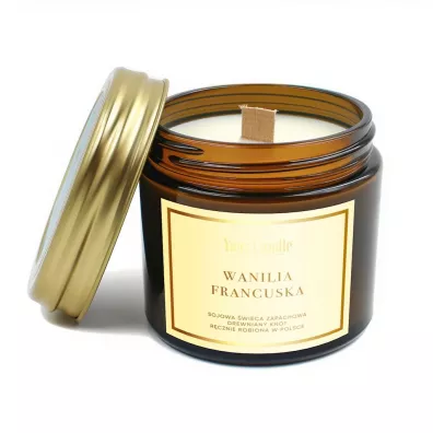 Your Candle Świeca sojowa zapachowa z drewnianym knotem wanilia francuska 120 ml