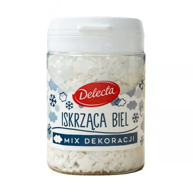 Delecta Dekoracje posypka Iskrząca Biel 55 g