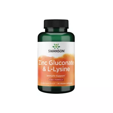 Swanson Cynk Gluconate & L- lizyna suplement diety 90 kaps.