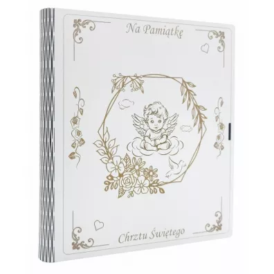 Biblia. Pamiątka Chrztu Św. srebrna - Aniołek