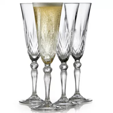 Lyngby Glas Kieliszki do szampana ze szkła kryształowego Melodia 916096 4 x 160 ml
