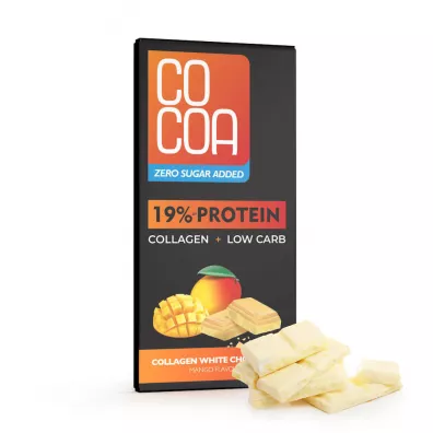 Cocoa Czekolada biała proteinowa mango z kolagenem bez dodatku cukrów 65 g