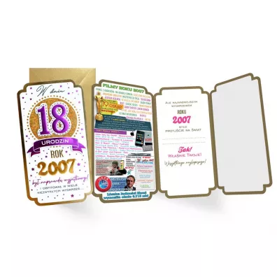 Kukartka Karnet urodziny 18