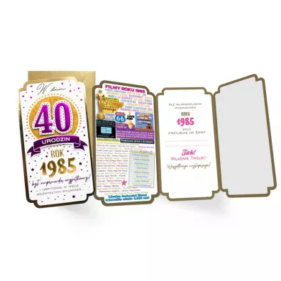 Kukartka Karnet urodziny 40