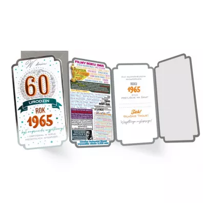 Kukartka Karnet urodziny 60