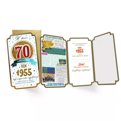 Kukartka Karnet urodziny 70