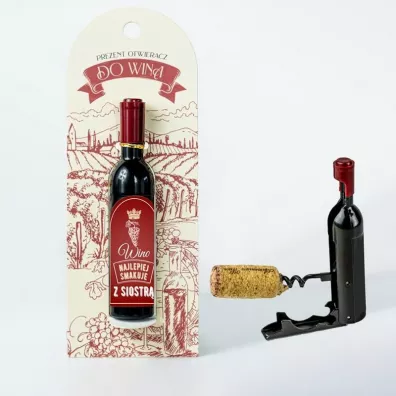 Be-Happy Gifts Otwieracz do wina korkociąg - Wino najlepiej...