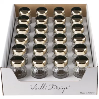 Vialli Design Display ze słoiczkami na przyprawy Vilagio złote 1289 24 szt.