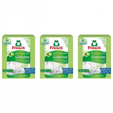 Frosch Tabletki do zmywarek All in One limonkowe zestaw 3 x 50 szt.