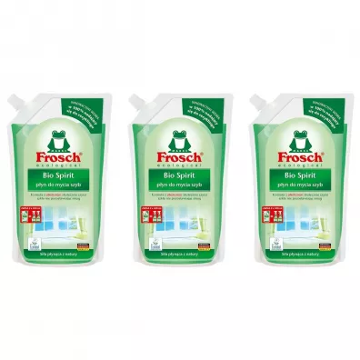 Frosch Płyn do mycia szyb w worku zestaw 3 x 1 l