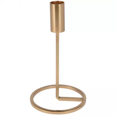 H&S Decoration Nowoczesny świecznik w kolorze złotym 19 cm
