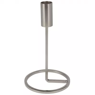 H&S Decoration Nowoczesny świecznik w kolorze srebra 19 cm