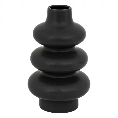Atmosphera Ceramiczny wazon Clothlide Czarny