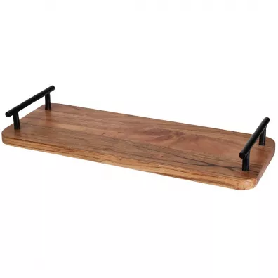 Excellent Houseware Taca drewniana z rączkami 40x15 cm