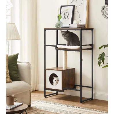 Songmics Loftowy solidny drapak dla kota 114 cm