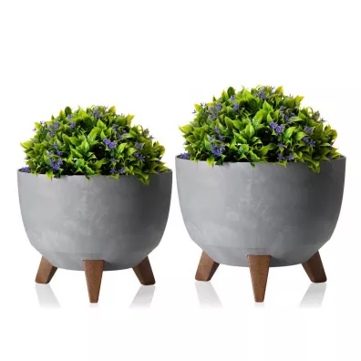 HowHomely Zestaw doniczek Rosa linea beton