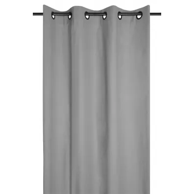 Stof Zasłona Duo 135x240 jasnoszara bawełna