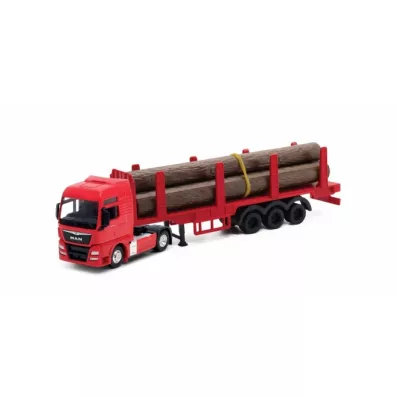 WELLY Ciężarówka 1:64 MAN TGX z przyczepą z drewnem 58034 68013