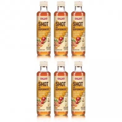Polska Róża Shot na odporność Owoc róży, kurkuma, imbir 5 porcji zgrzewka 6 x 250 ml