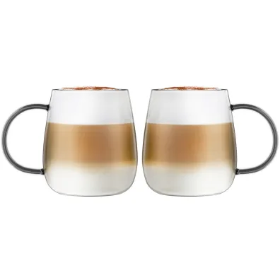Vialli Design Komplet szklanek z szarym uchem Bolla 1159 2 x 400 ml