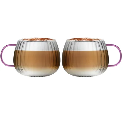 Vialli Design Komplet szklanek z różowym uchem Tulip 1210 2 x 350 ml