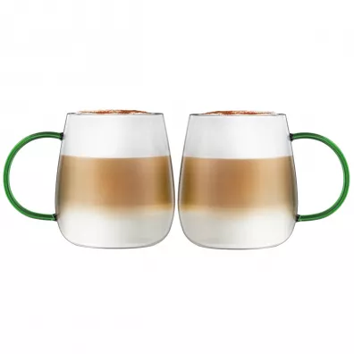 Vialli Design Komplet szklanek z zielonym uchem Bolla 1142 2 x 400 ml