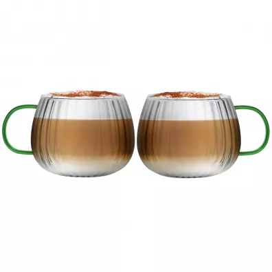 Vialli Design Komplet szklanek z zielonym uchem Tulip 1197 2 x 350 ml