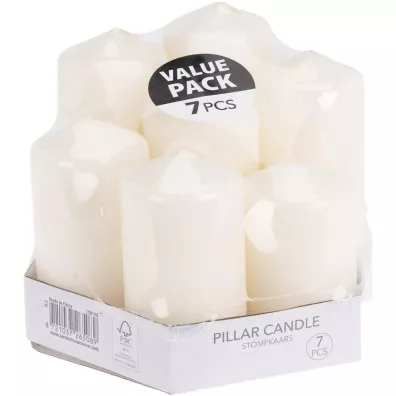 H&S Decoration Zestaw eleganckich świec białe 7 szt.