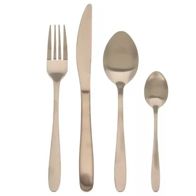 Excellent Houseware Komplet sztućców w kolorze jasnego złota 16 el.