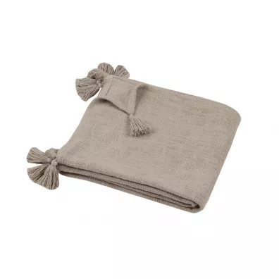 Koc Sanchez 125x150 beżowy chwosty