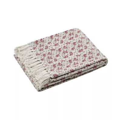 Koc Ginny 125x150 czerwone kwiaty