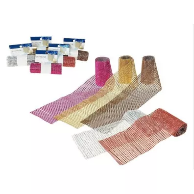 Adar Taśma dekoracyjna, kryształki 120x12cm MIX