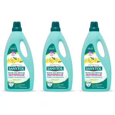 Sanytol Płyn do podłóg i innych powierzchni o zapachu cytryny Zestaw 3 x 1 l